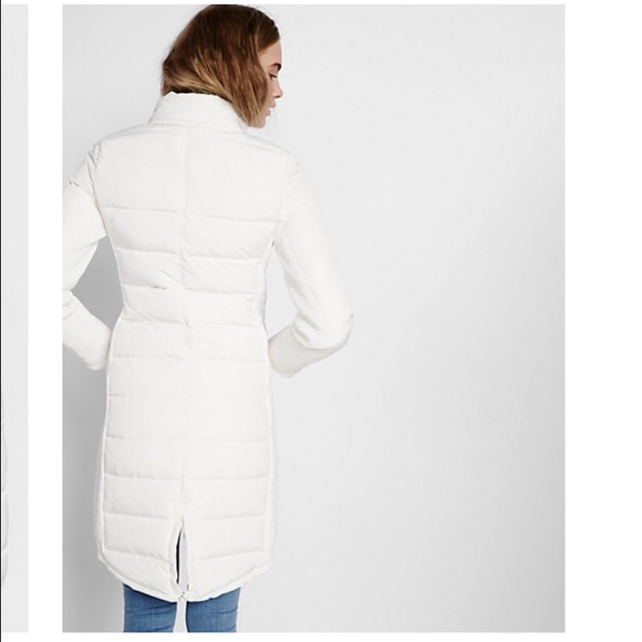 🆕 Express Ivory Long Down Filled Puffer Coat - Picture 4 of 4
